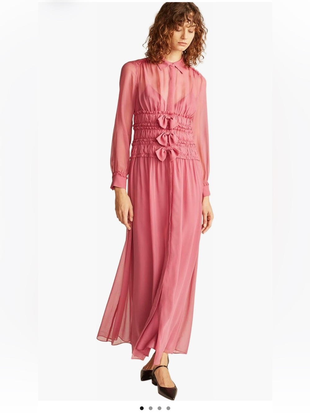 Rebecca taylor silk chiffon bow dress